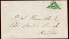 SG6a. 1859 cover to Halifax bearing 6d Deep green 'Bisect'...