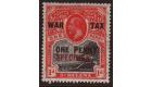 SG87s. 1916 1d+1d Black and Scarlet. "SPECIMEN' Brilliant U/M