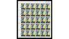 SG381 Variety. 1965 1p on 1d Multicoloured. "Major shift of surc