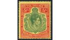 SG141a. 1944 5/- Green and red/pale yellow. Superb U/M mint...