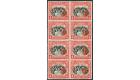 SG192. 1916 4c Scarlet and black. Brilliant U/M block of 8...