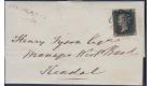 1840 1d Greyish black. Plate 11. Lettered B-J. Brilliant cover..