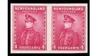 SG224a. 1934 4c Carmine. 'Imperforate Pair'. Brilliant U/M mint.