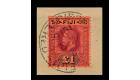 SG137. 1914 £1 Purple and black/red. Fantastic fine used on pie