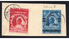 SG65. 1894 "1/2" on 2 1/2d Blue. Brilliant used on piece...
