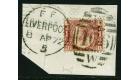 1870. 1/2d Rose-red. Plate 9. Superb fine used on piece...