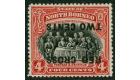 SG218a. 1918 4c+2c Scarlet. 'Surcharge Inverted'. Brilliant fres