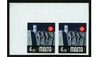 SG487b. 1973 4m History. 'IMPERFORATE PAIR'. Brilliant fresh U/M