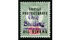 SG37. 1893 1/-on 2d Grey-green and carmine. Brilliant fresh mint