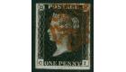 1840. 1d Intense Black. Plate 6. Lettered C-I. Superb used...