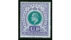 SG143. 1902 £1.10/- Green and violet. Brilliant fresh mint...
