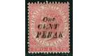 SG29b. 1886 1c on 2c Pale rose. 'Surcharge Double'. Very fine fr