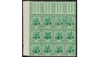 SG M34Var. 1915 1/2a Light green. 'Handstamp across two stamps'.