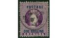 SG13c. 1875 1/- Deep mauve. Inverted "S" in "Postage". Superb us