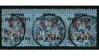 SG17. 1893 1/2d on 2 1/2d Purple on blue. Beautiful strip of 3..