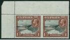 SG136b. 1934 1pi 'Imperf Between Horizontal Pair'. Unique Corner