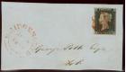 1840. 1d Intense black. Plate 1a. Lettered K-E. Superb used on..