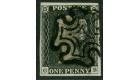 1840. 1d Black. Plate 3. Lettered G-B. Superb...